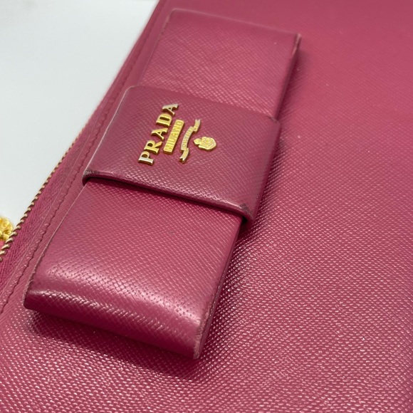 Prada Pink Fiocco Bow Saffiano Lux Long Wallet - Picture 10 of 15